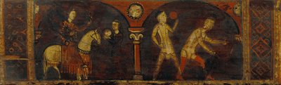 Deckenpaneel mit allegorischen Szenen zur Arbeit von Mai und Juni von Unbekannt Unbekannt